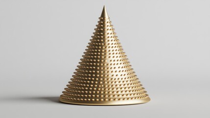Gold cone with textured facets, minimalist design
