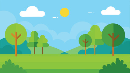 Fototapeta premium landscape with trees and clouds