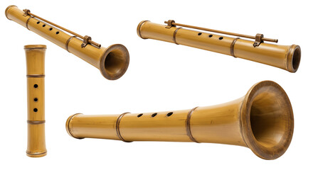Obraz premium Bamboo flute isolated multiview