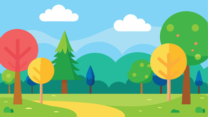 Fototapeta premium landscape with trees and clouds