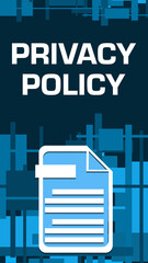 Privacy Policy Blue Vertical Squares Texture Bottom File Symbol Text 