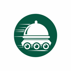 Futuristic Food Delivery Logo Vector.
