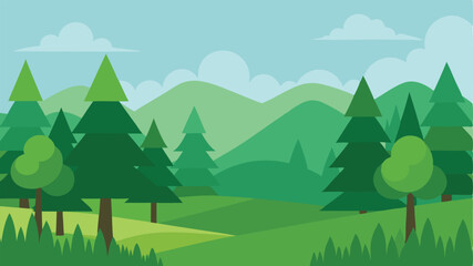 Fototapeta premium landscape with trees and mountains