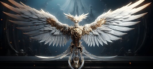 Galaxy Version of white garuda world, ai genrative
