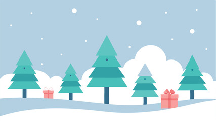 winter landscape with trees and snow