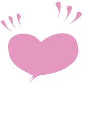 可愛い水色の吹き出し、目立つハートの吹き出し