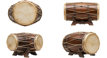 Traditional percussion instrument isolated views