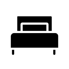 single bed glyph icon