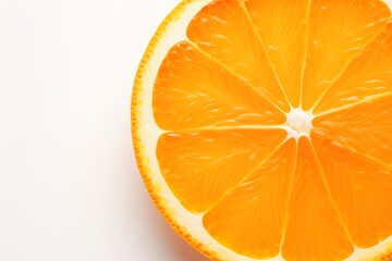 Close up of a freshly cut juicy orange revealing its vibrant textured interior