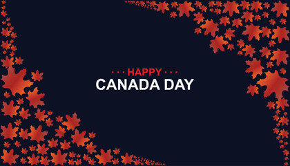 Happy Canada Day observed every year in July. Template for background, banner, card, poster with text inscription