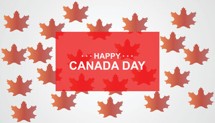 Happy Canada Day observed every year in July. Template for background, banner, card, poster with text inscription