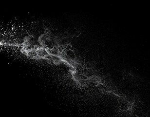 Obraz premium Abstract White Particles on Black Background