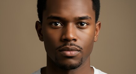 Obraz premium Front-Facing Portrait of a Man with Neutral Expression