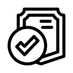 Shield check line icon