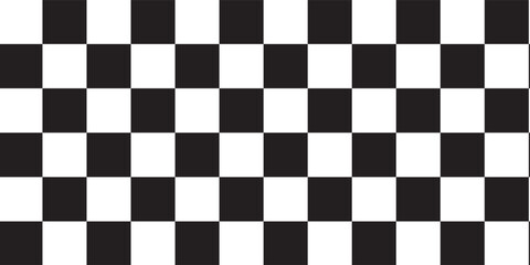 Fototapeta premium Black and white checkered pattern . Chess pattern . Black and white square background . Checkered wallpaper . Vector illustration