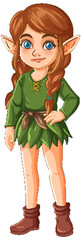 Charming Young Fairy with Braided Hair