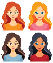 Diverse Women with Long Hair