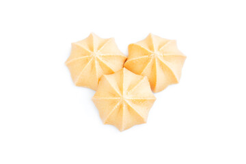 Homemade butter cookies isolated on white background,  Butter Cookies