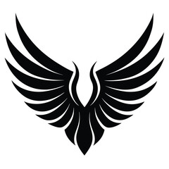 Elegant pair of feathered angel wings design