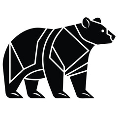 Minimalist bear icon simple vector illustration