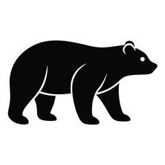 Minimalist bear icon simple vector illustration for branding