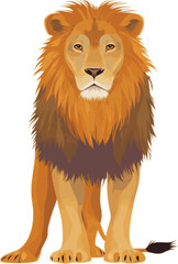 lion illustration with flat vector style