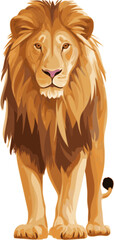lion illustration with flat vector style