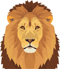 lion illustration with flat vector style