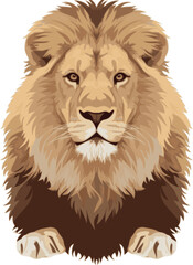 lion illustration with flat vector style