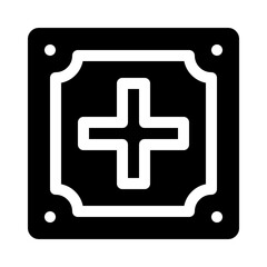 Fototapeta premium Red cross glyph icon