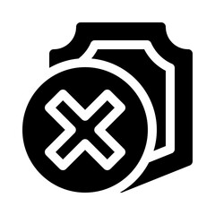 Shield cross glyph icon