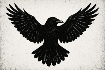 Obraz premium Minimalist Raven Texture: Bold Monochromatic Symmetry