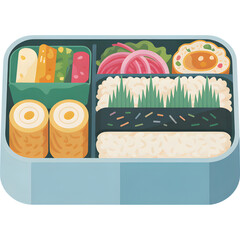 Bento Box Filled with Various Foods