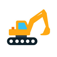 bulldozer excavator isolated on white