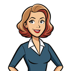 Professional woman with a slight turn of her body, showing dynamic presence and readiness, a confident and engaged posture for action.