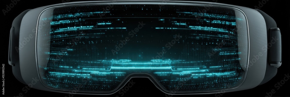 Aufkleber Exploring Immersive Virtual Reality With a Headset Featuring an Illuminated Digital Display for Interactive Experiences