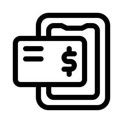 Mobile banking line icon