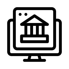 Online banking line icon