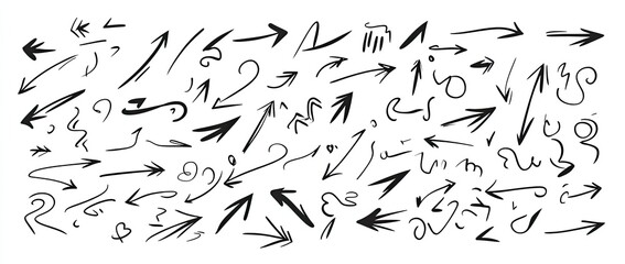 Collection of various hand-drawn arrows