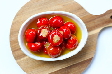 Tuffed cherry peppers with tuna preserved in olive oil