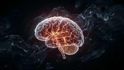 Obraz premium Human Brain Anatomy Neurological Structure and Cognitive Function