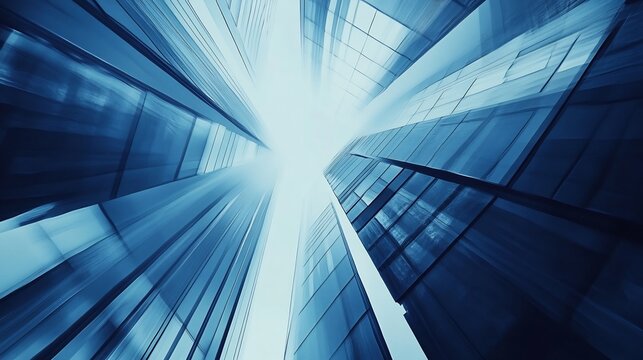 Digital business template with clean overlapping diagonal lines in varying shades of blue and white evoking a futuristic corporate style