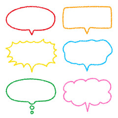 クレヨン素材　手描きのふきだしセット