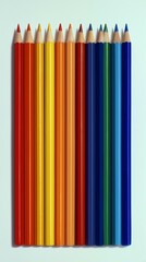 Colored pencils sharpened ready for drawing and coloring