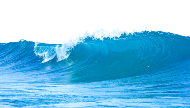 A vibrant ocean wave crashing powerfully.