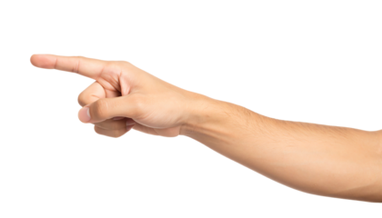 A hand pointing outwards demonstrating direction.