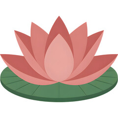 Pink Lotus Flower with Green Pad