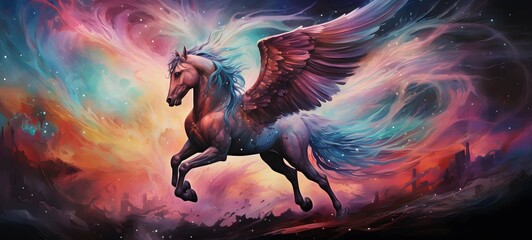 Galaxy Version of pegasus world, ai generative