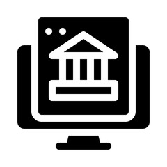 Online banking glyph icon
