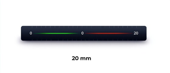 Dark horizontal measuring bar